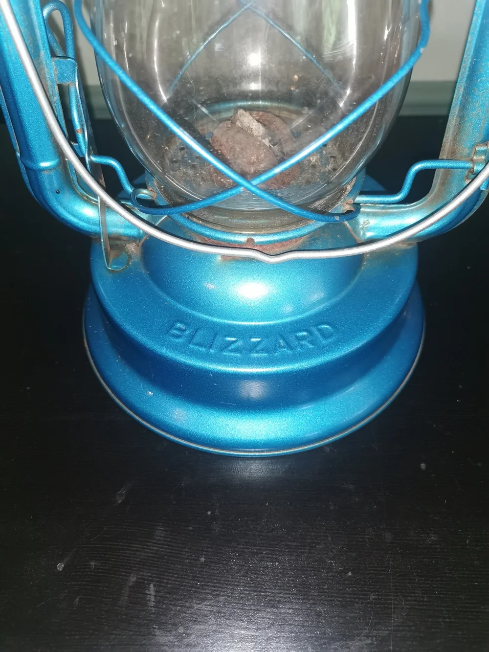 Vintage Dietz #80 Blizzard Hurricane Oil Lamp Lantern Blue‎